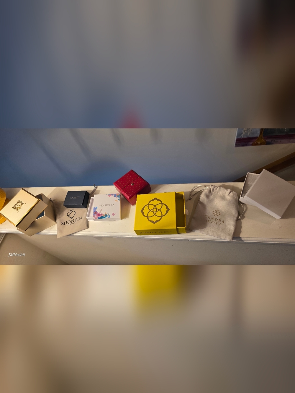 6 Assorted Jewelry Boxes, 2 Bags